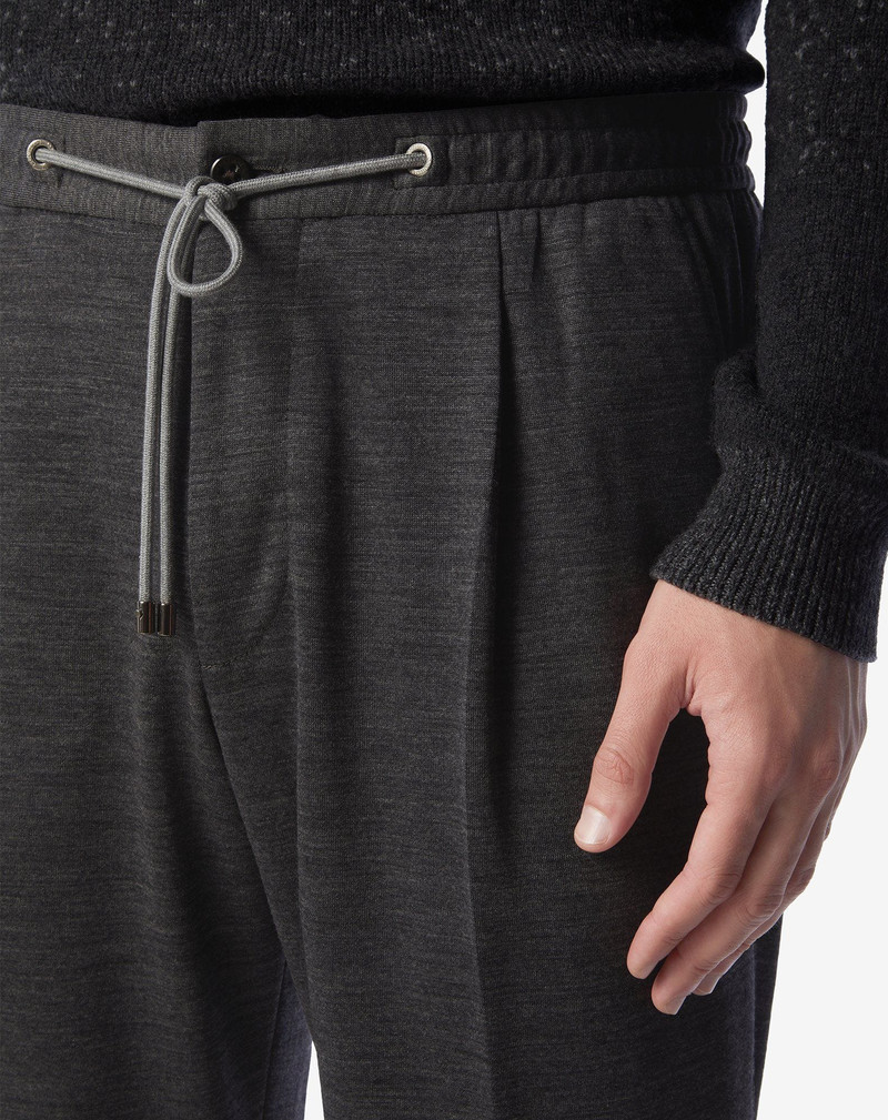 CORNELIANI Dark grey jersey wool jogger trousers outlook