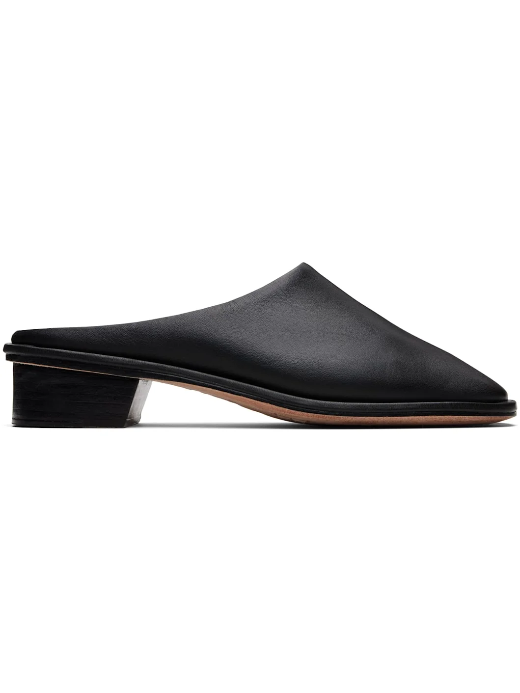 Black Square Mule Loafers - 1
