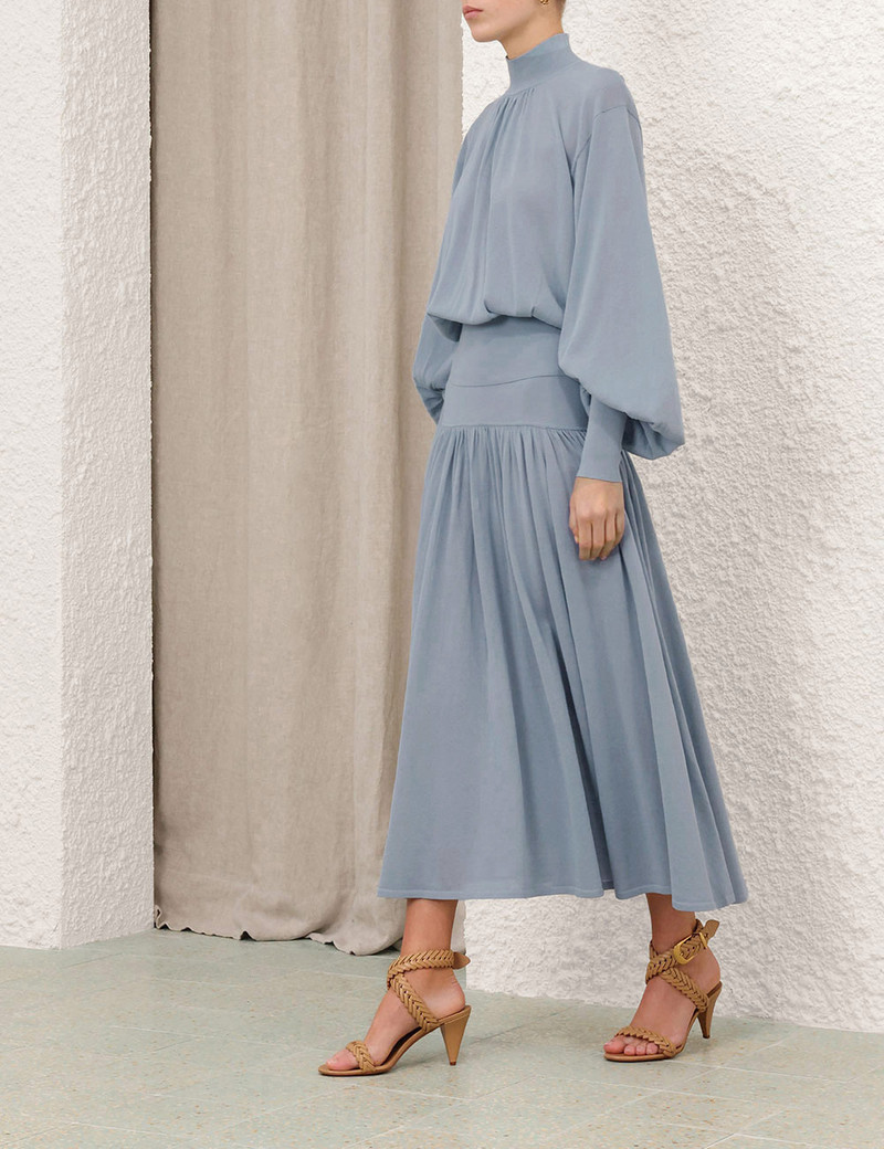 HYPNOTIC GATHERED MIDI SKIRT 3