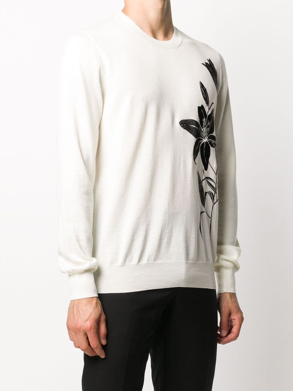 floral-embroidered jumper - 3