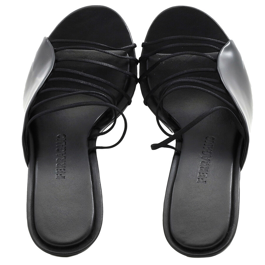 Ferragamo Black Leather Altaire 85 Sandals - 4