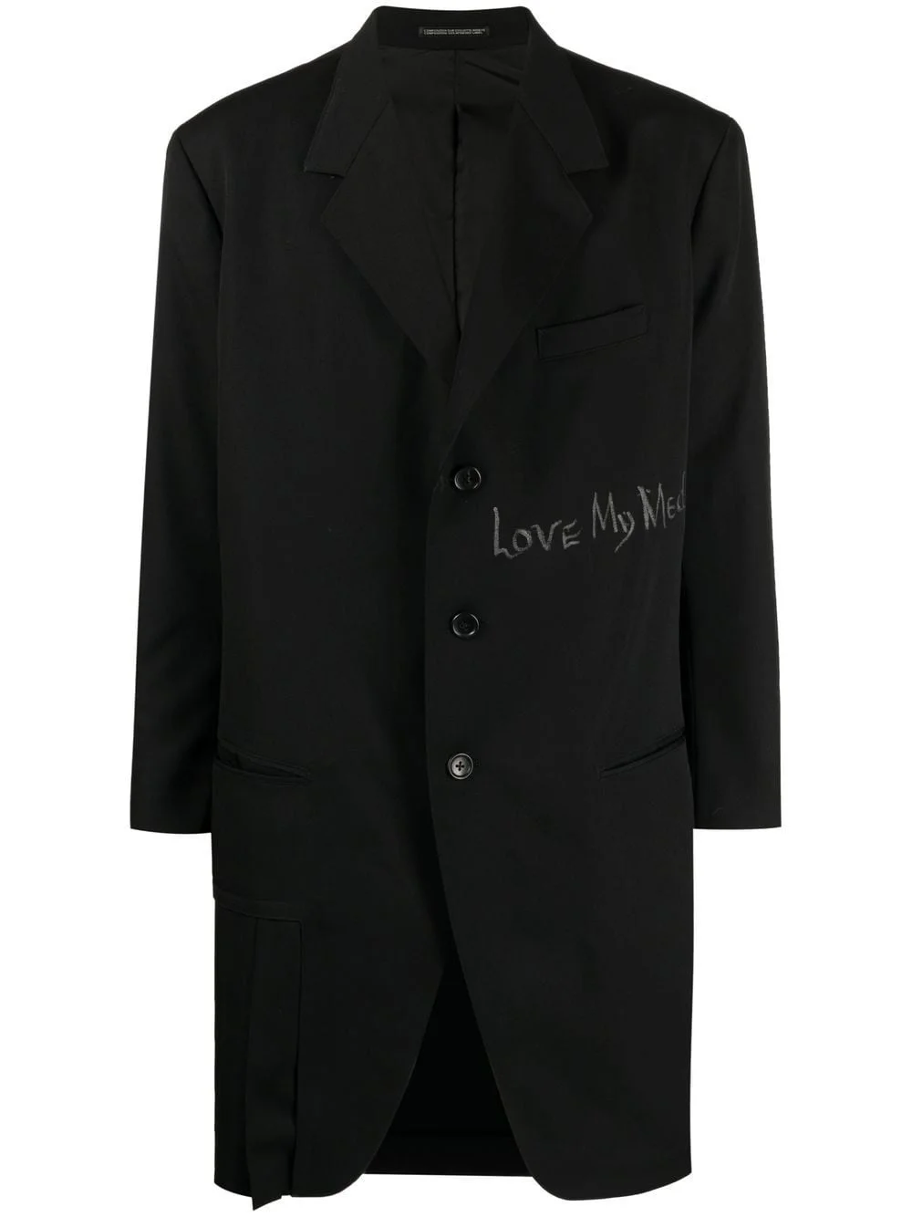 notched-lapels wool coat - 1