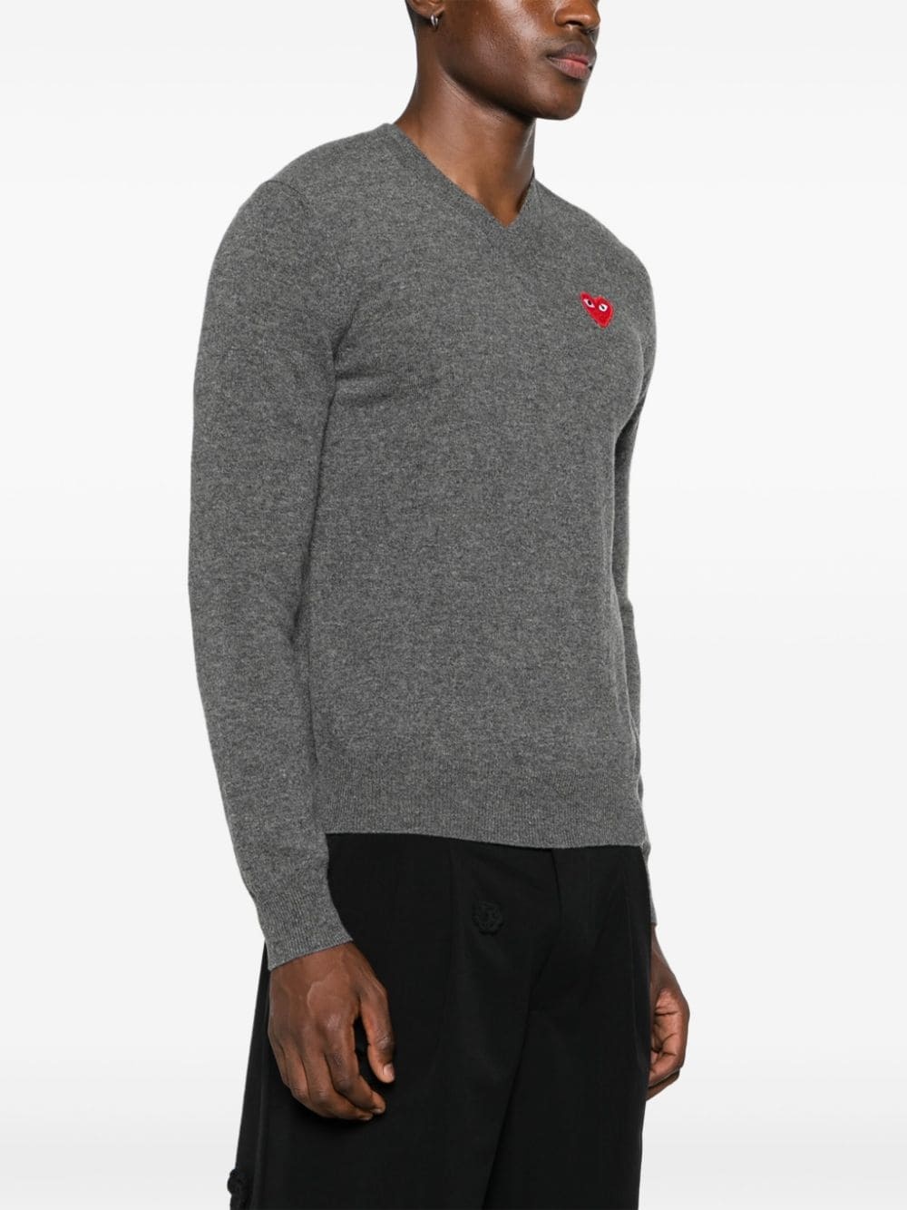 heart-patch wool jumper - 4