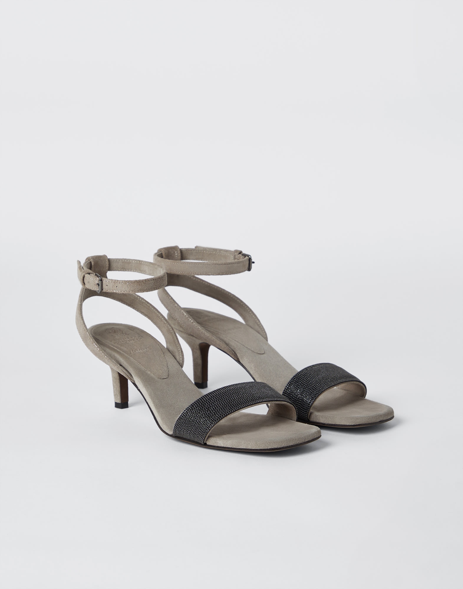 Suede city heels with precious strap - 1