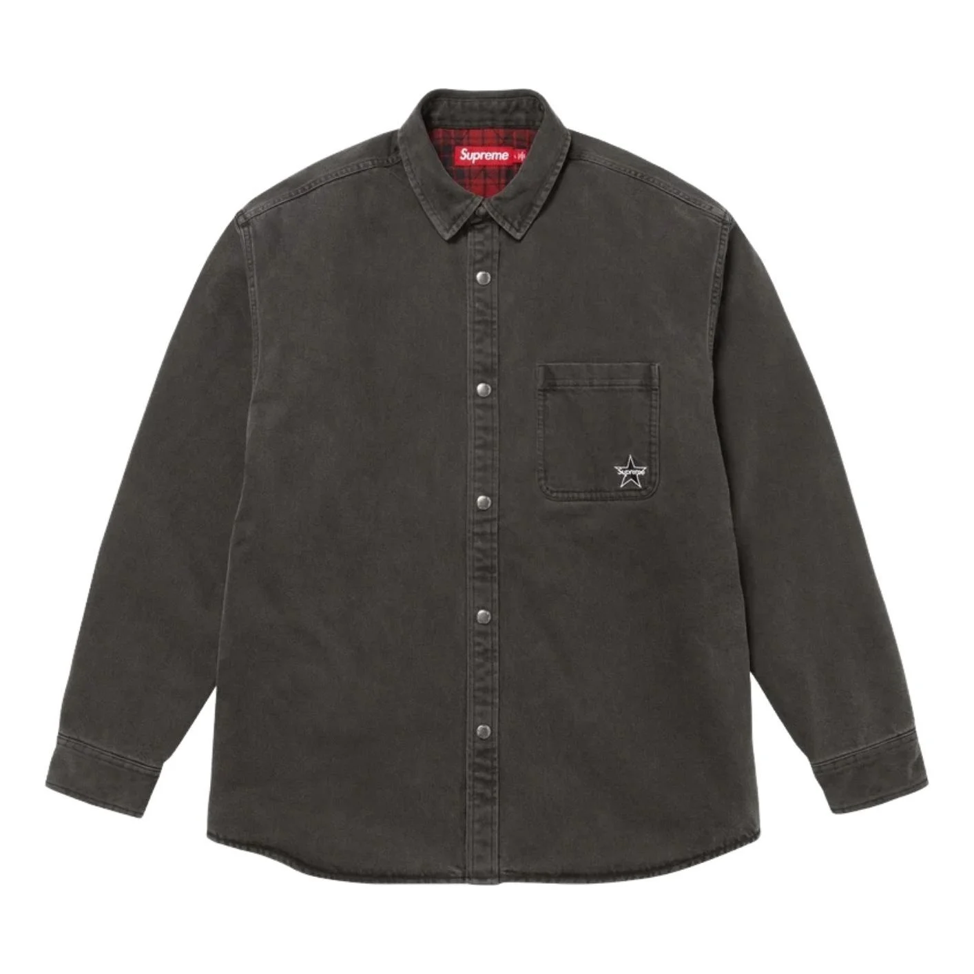 Supreme FW25 Quilted Lined Denim Snap Shirt 'Black' SUP-FW25-140-BLK - 1