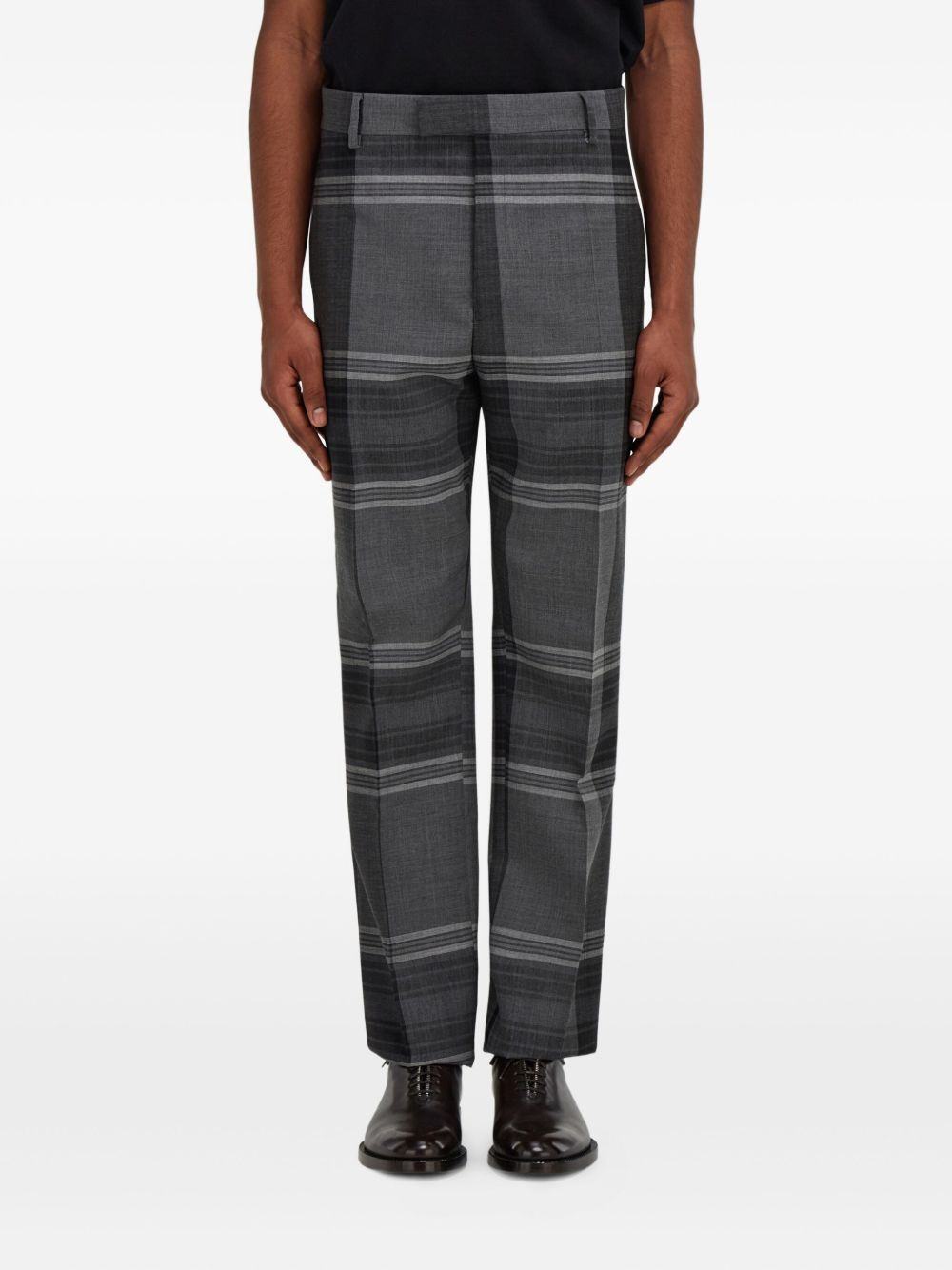 checked tailored trousers - 1