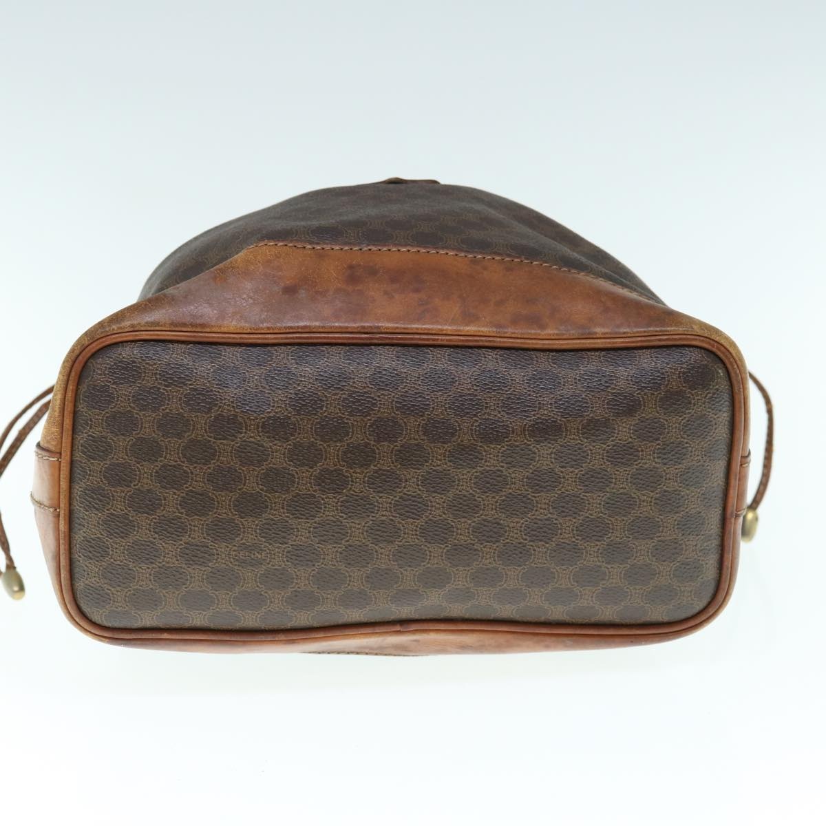 CELINE Macadam Canvas Shoulder Bag Pvc Leather Brown - 5