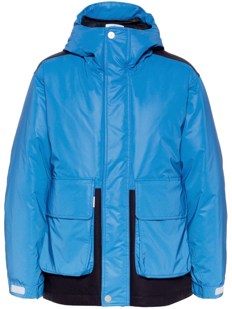 logo-print padded jacket 1