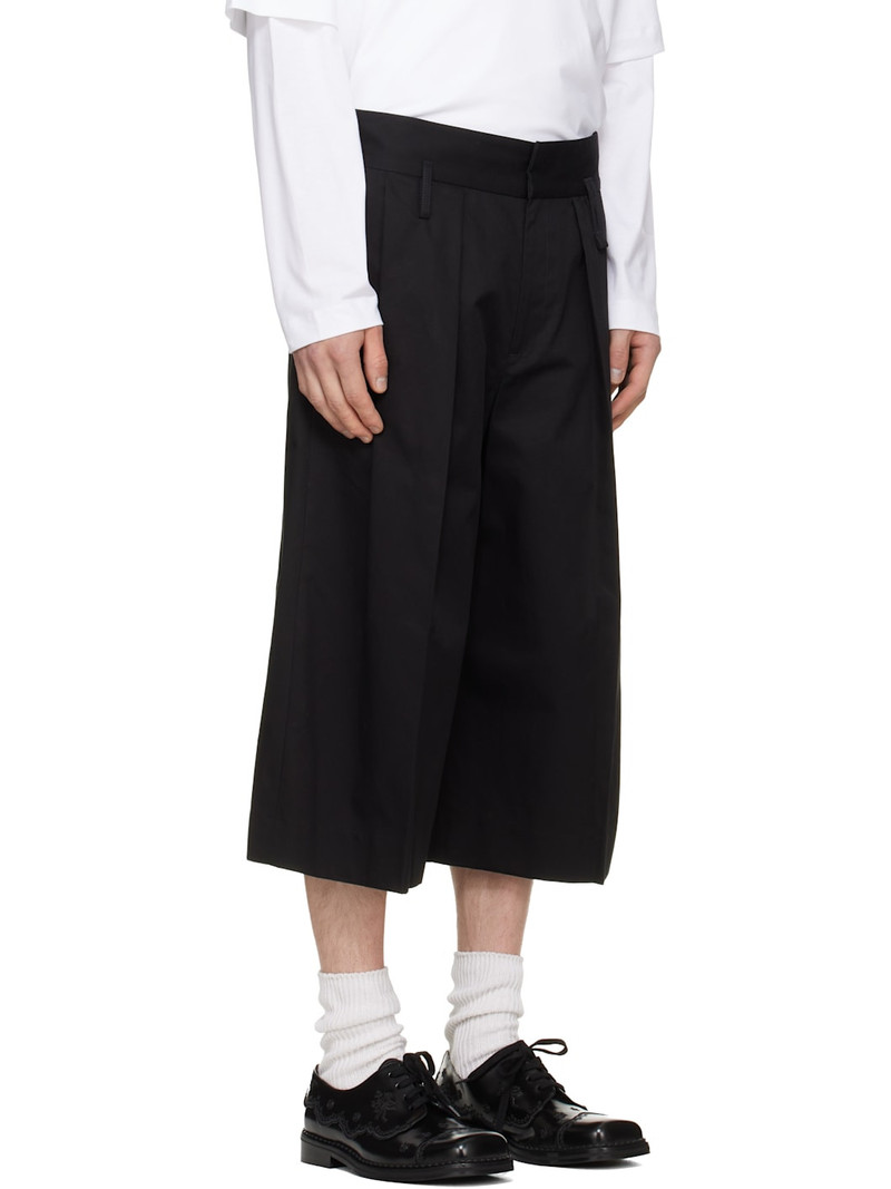 Black Peeling Waist Wide Leg Shorts 2
