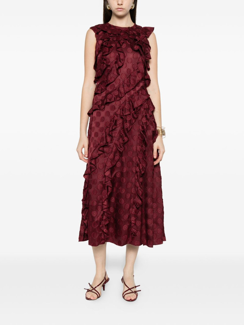 ULLA JOHNSON Kavita Cascading ruffled midi dress outlook