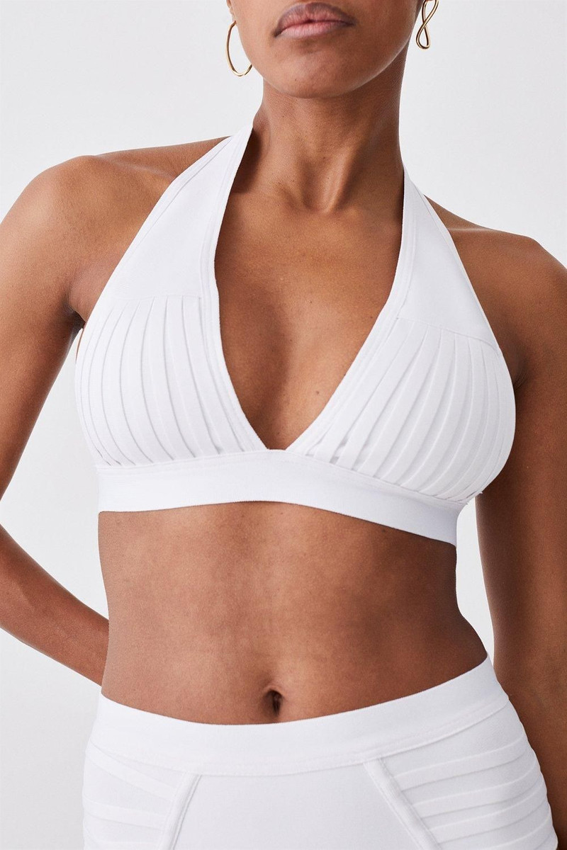 Bandage Sheer Stripe Halter Neck Top 3