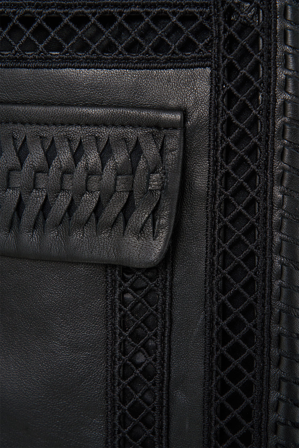 LEATHER JACKET WITH SLEEVE CUT OUT DETAIL - 6
