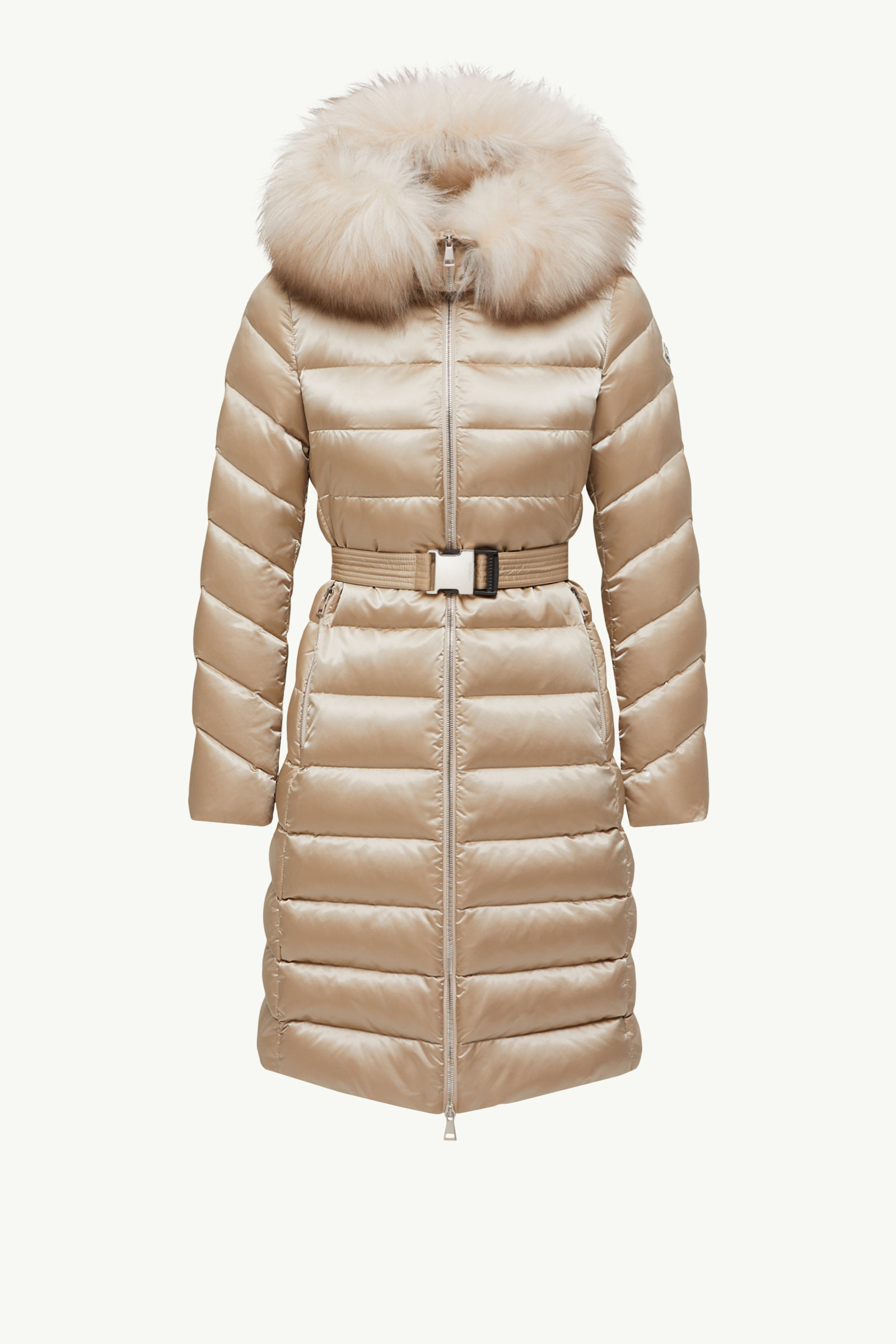 Leersie Hooded Shearling-Trimmed Long Down Jacket - 1