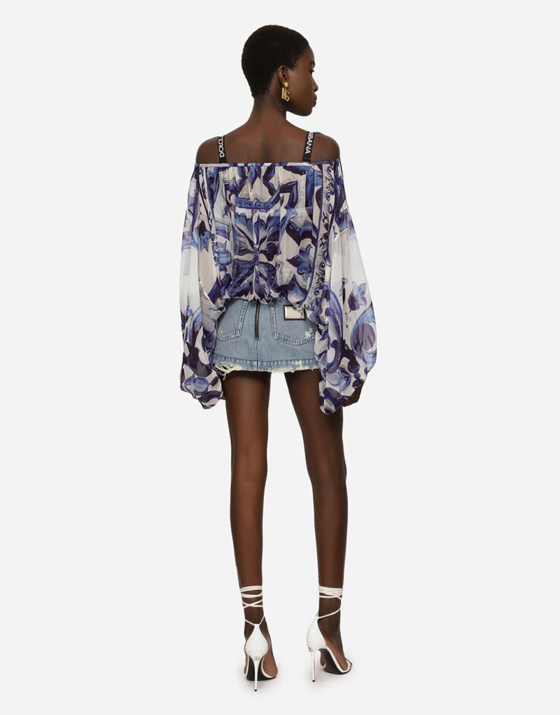 Zebra-print chiffon blouse 2