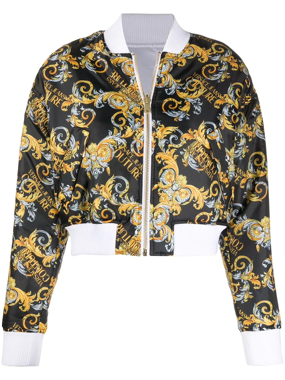 baroque-print reversible bomber jacket  - 1