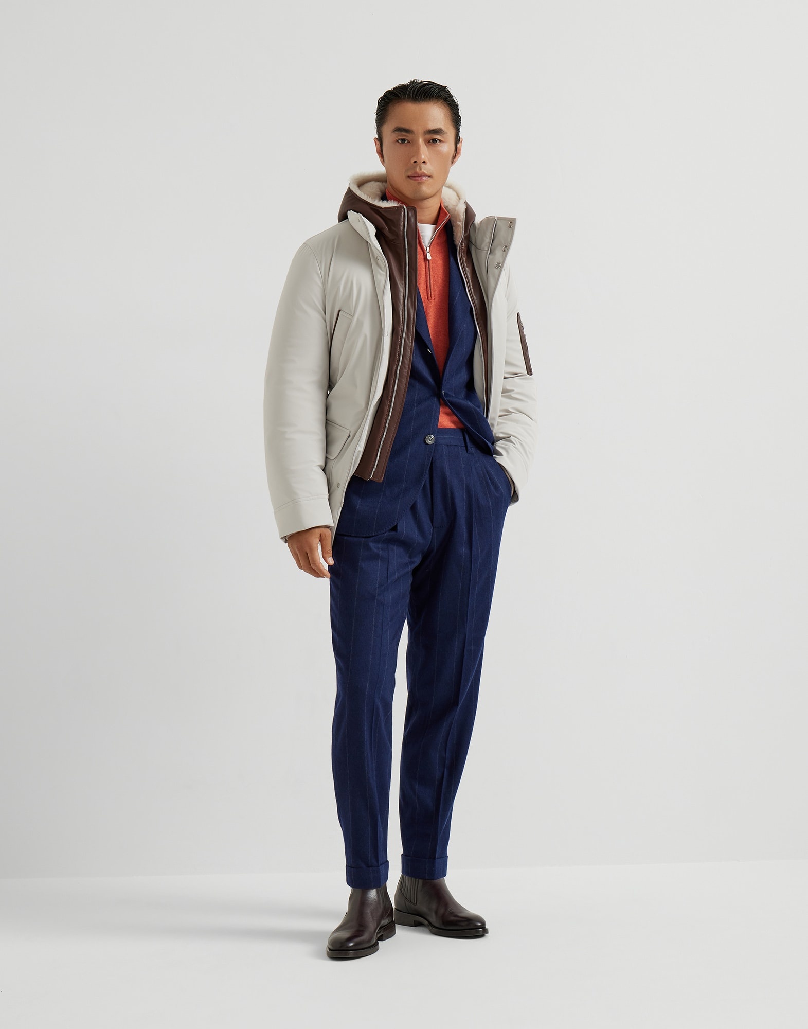 Cashmere sweater with half zip - 5