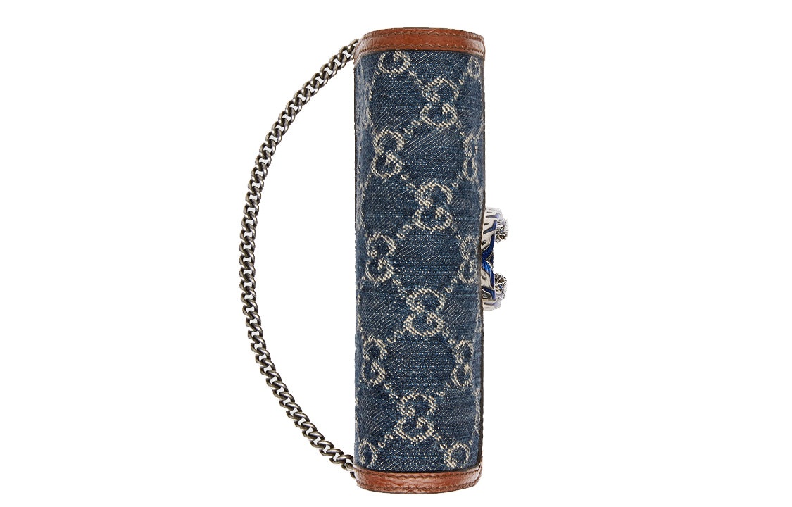 (WMNS) Gucci Dionysus Logo Denim Messenger Bag Gray Blue / Brown Retro 476432-2KQFN-4483 - 5