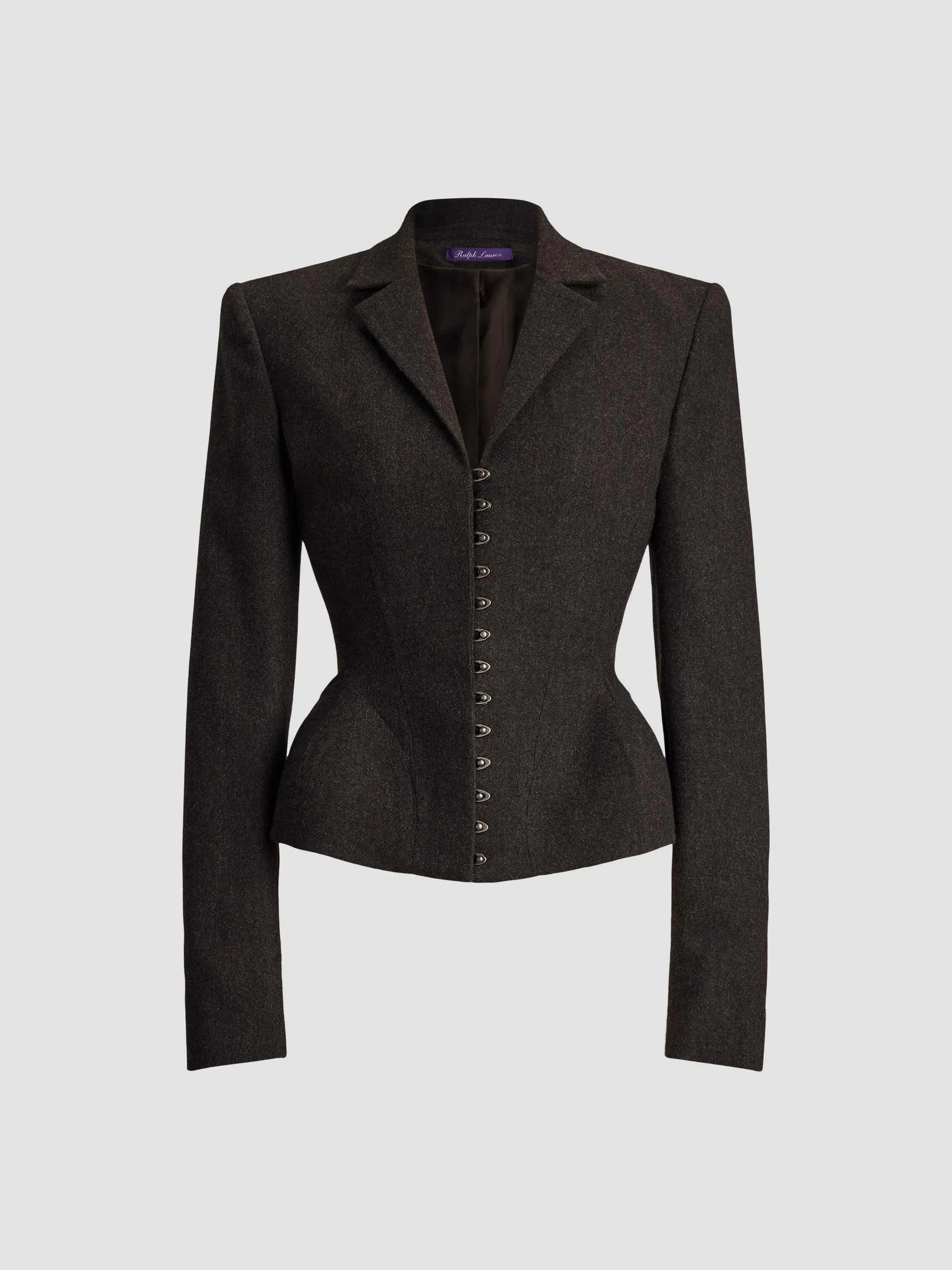 Women's Joleene Herringbone Wool Flannel Jacket - Taupe Grey - 1