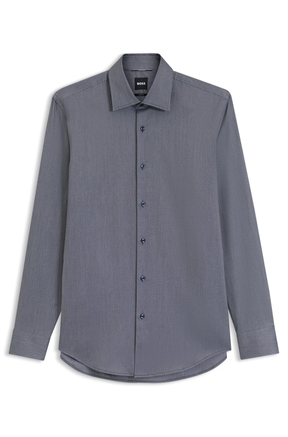 SLIM-FIT SHIRT IN A THERMOREGULATING STRUCTURED COTTON BLEND - 1