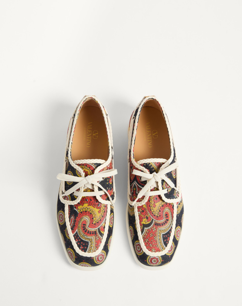 PALM AVENUE BOAT SHOE IN VOYAGE IMAGINAIRE DENIM FABRIC AND NAPPA 4