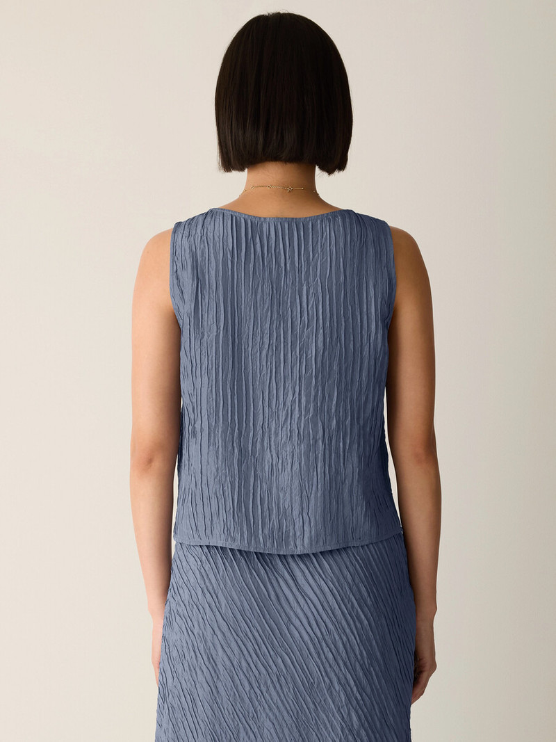 Textured Silk Jacquard Ballet Neck Tank 4