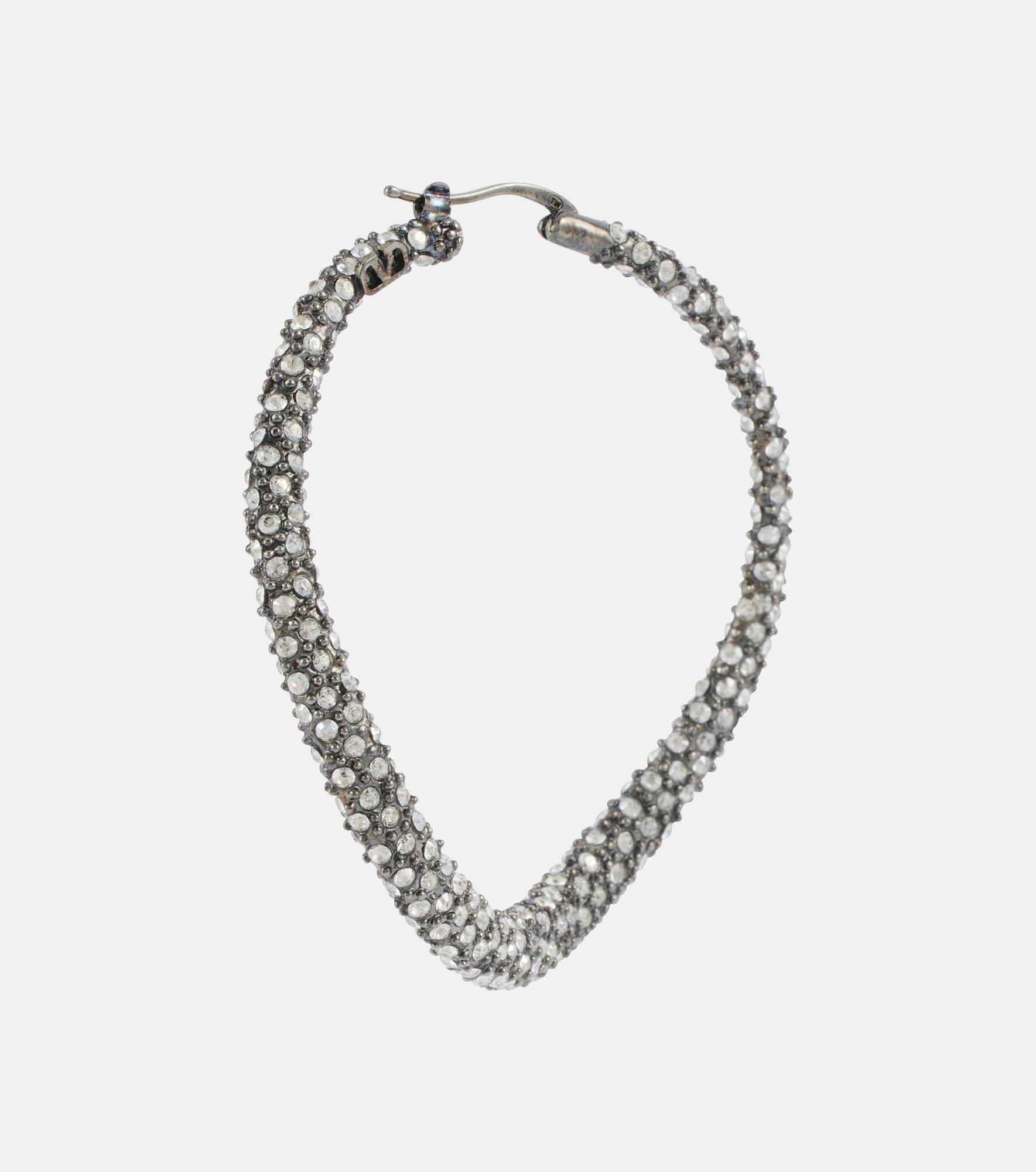Shadowshine embellished hoop earrings - 5