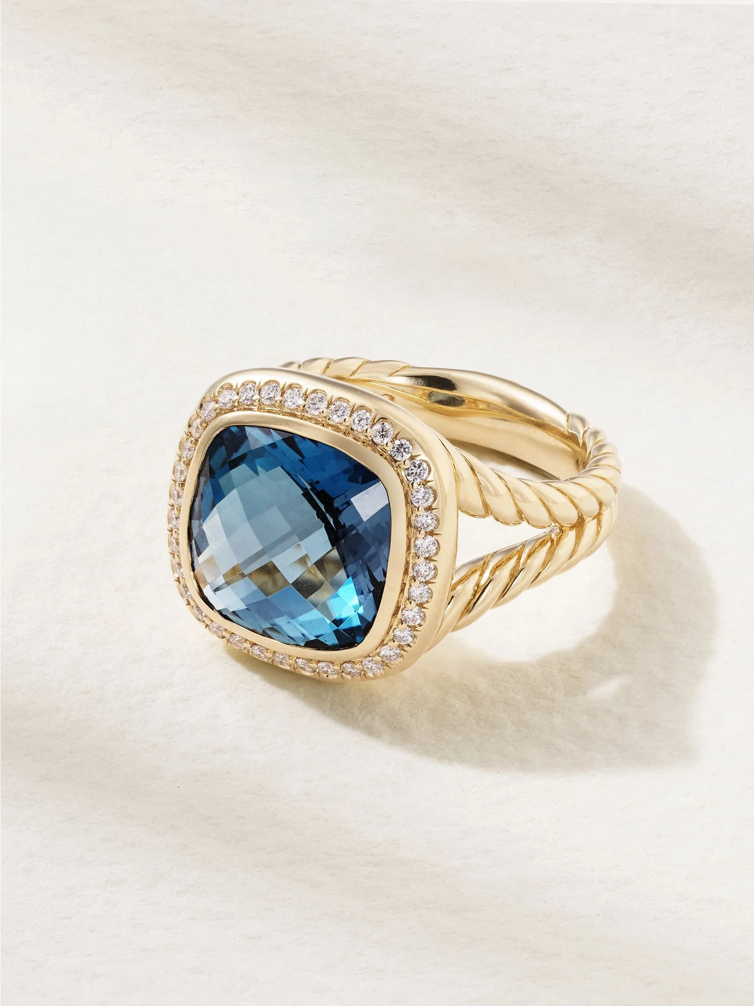 Albion® 18-karat gold, topaz and diamond ring Blue - 1