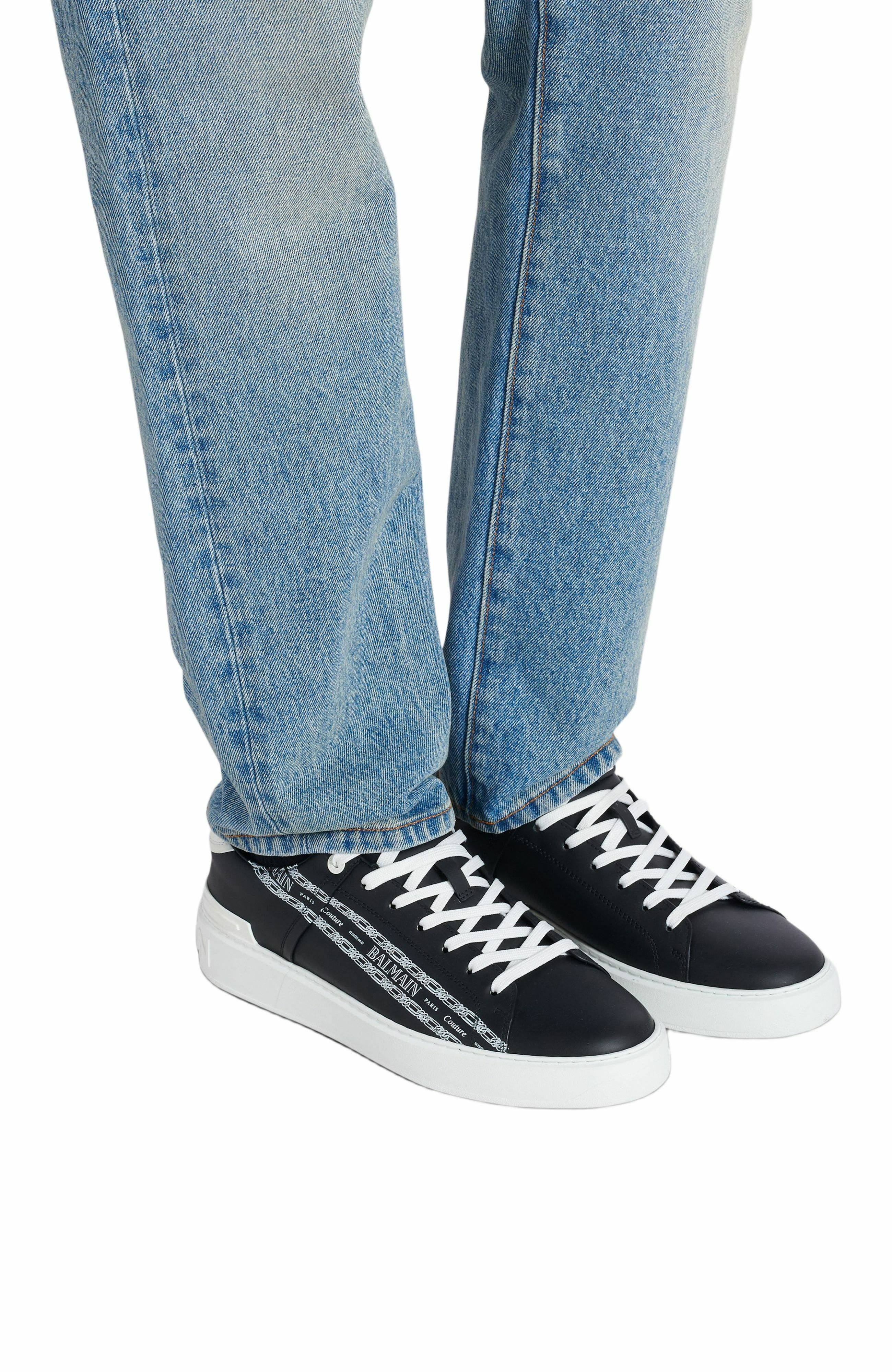 Balmain B-Court printed calfskin trainers in Black at Nordstrom - 2