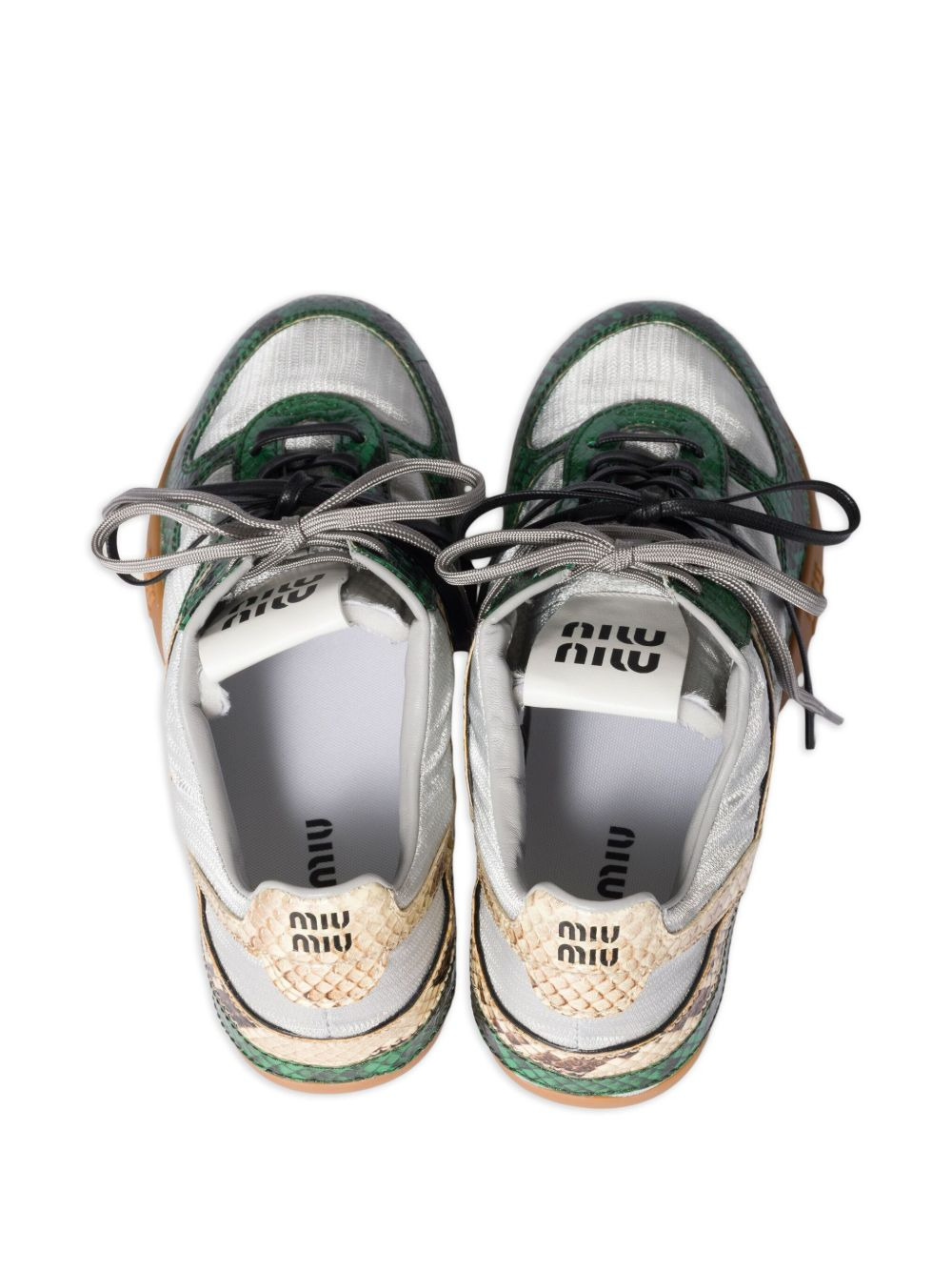 snakeskin-leather sneakers - 3