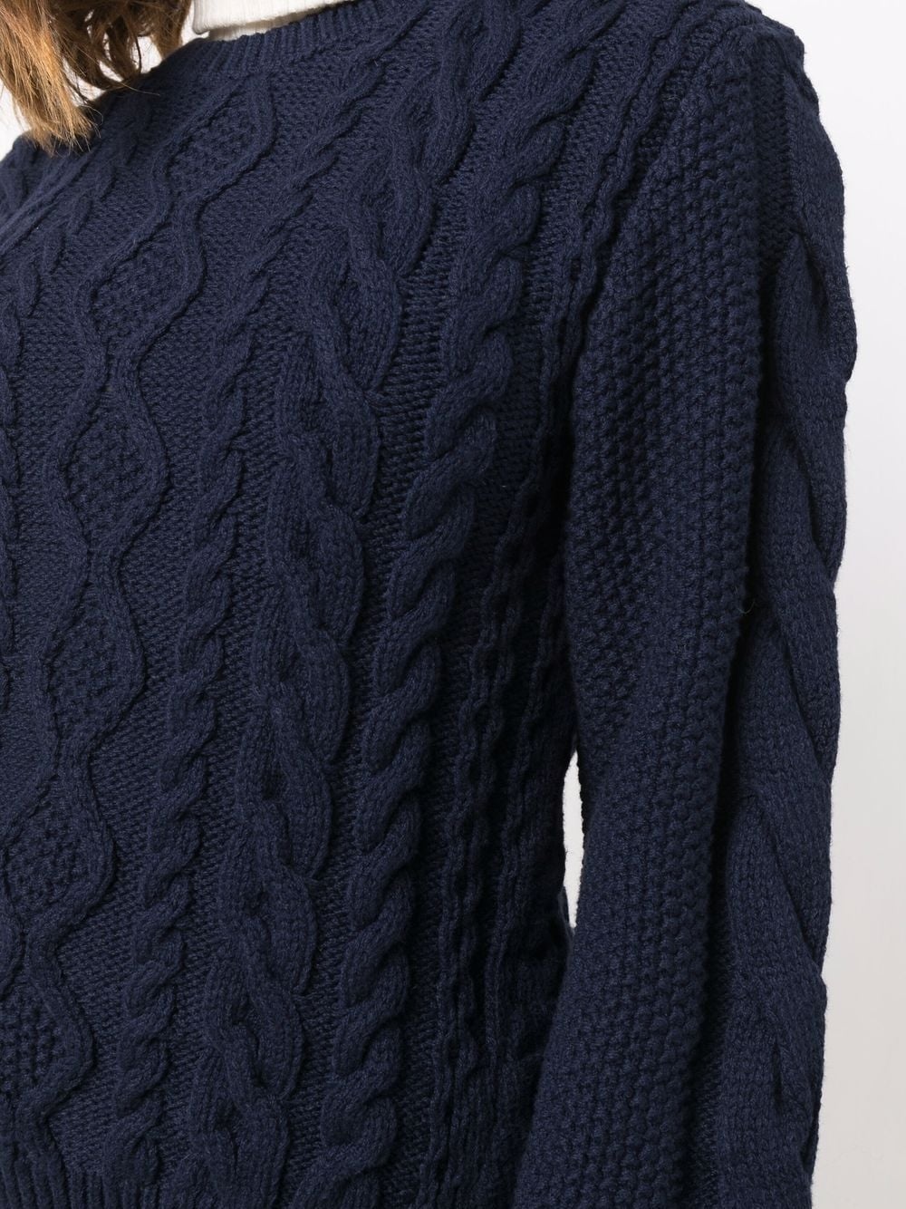 long-sleeve cable-knit jumper - 5