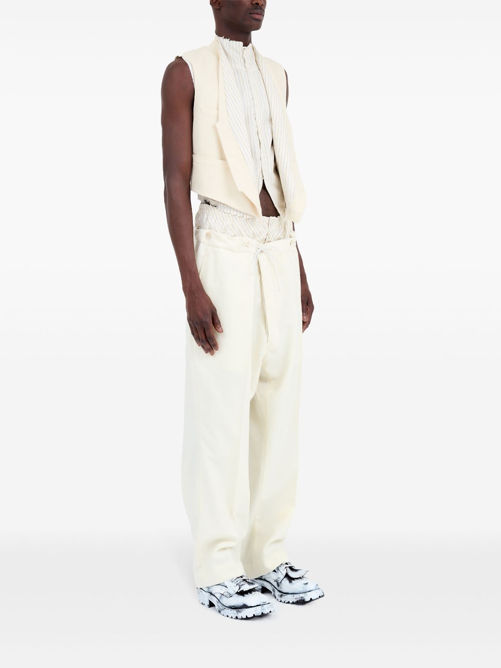 striped-panel waistcoat - 3