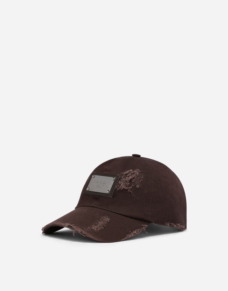 Cotton baseball cap with logo tag - 1