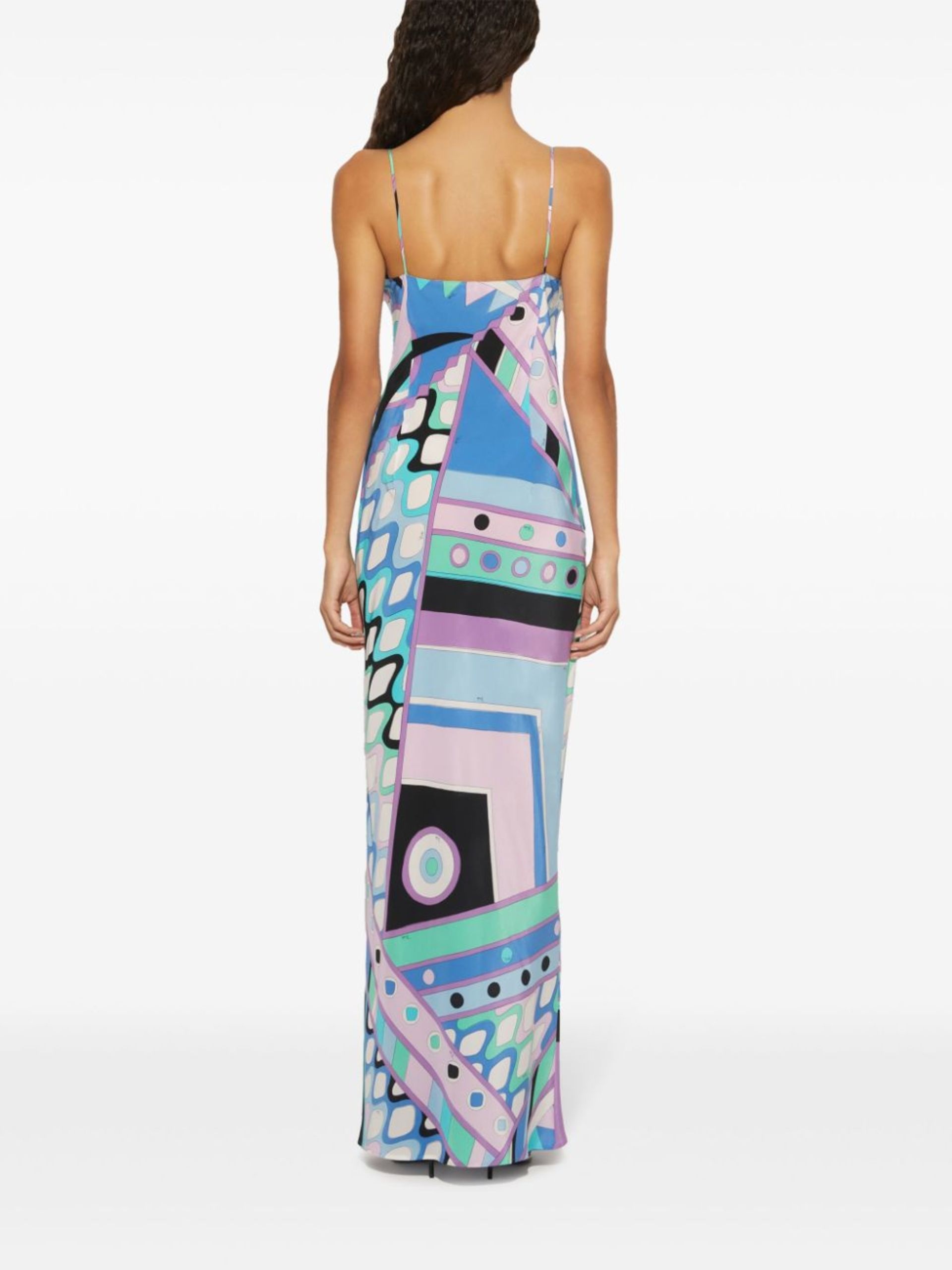 Blue Vivara Print Silk Maxi Dress - 4