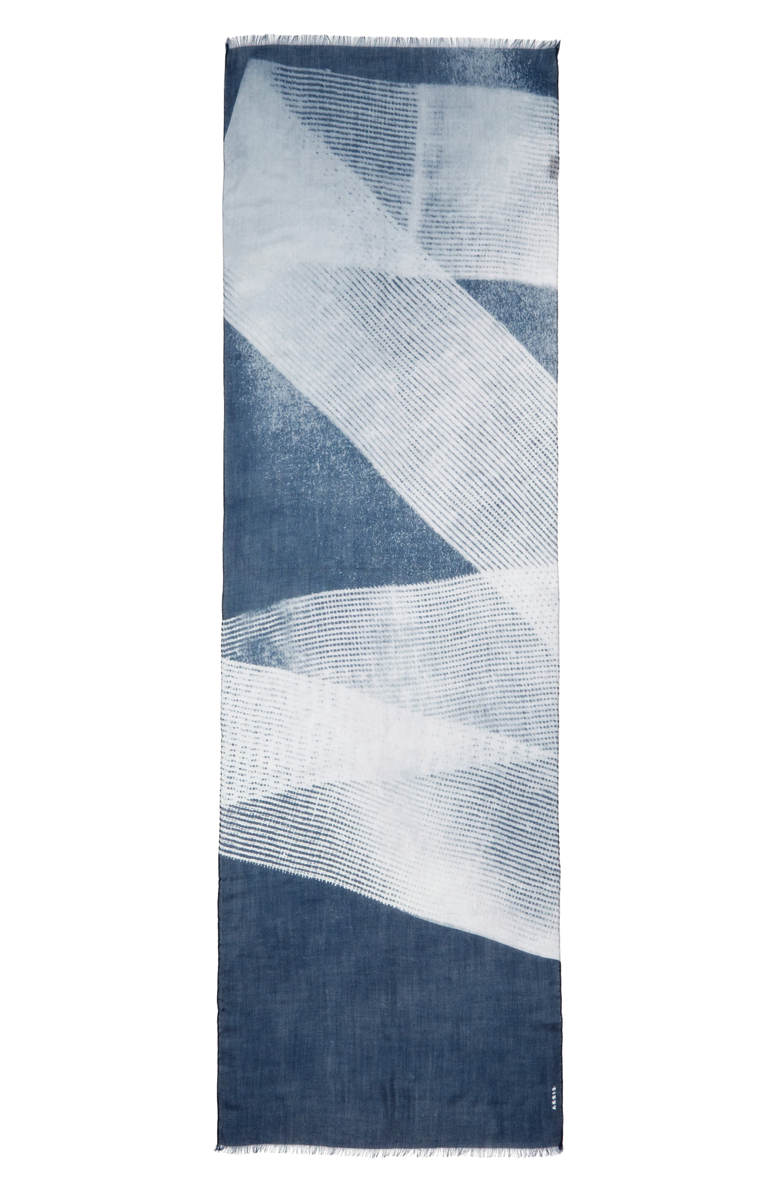 Akris Zigzag Cashmere Scarf in Denim Blue at Nordstrom - 1