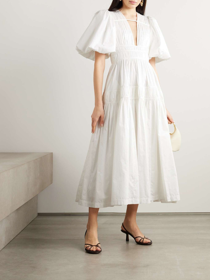 Aje. Fallingwater tiered gathered cotton-poplin midi dress outlook