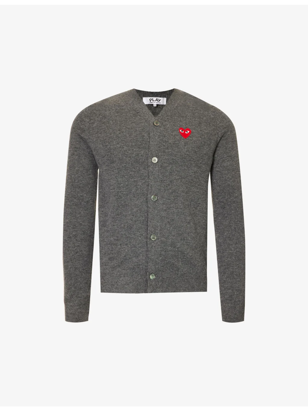 Logo-embroidered V-neck wool cardigan - 1
