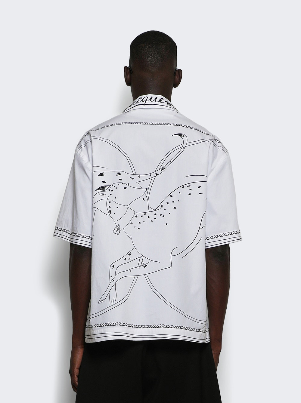La Chemise Jean Print Dog White And Black - 4