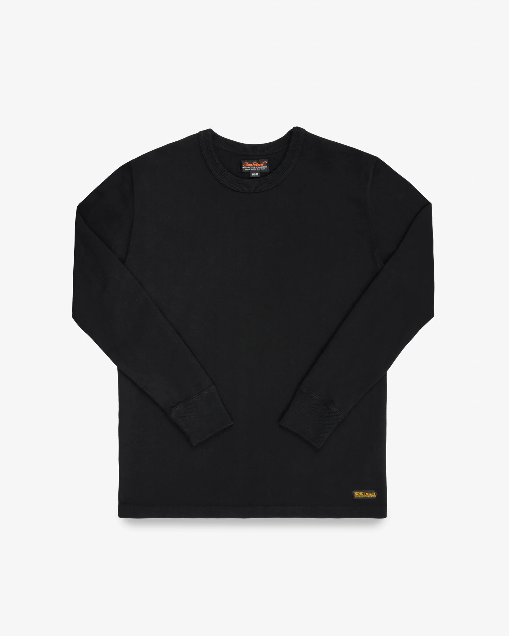 11OZ COTTON KNIT LONG SLEEVED CREW NECK SWEATER - BLACK - 1