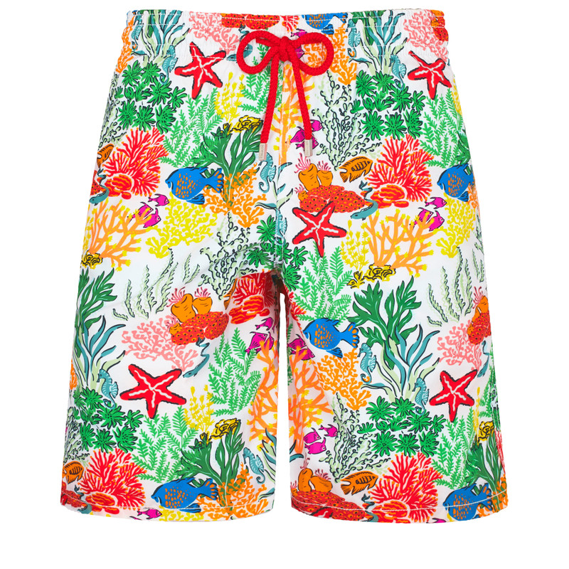 Men Long Swim Trunks Fond Marins Multicolores 1