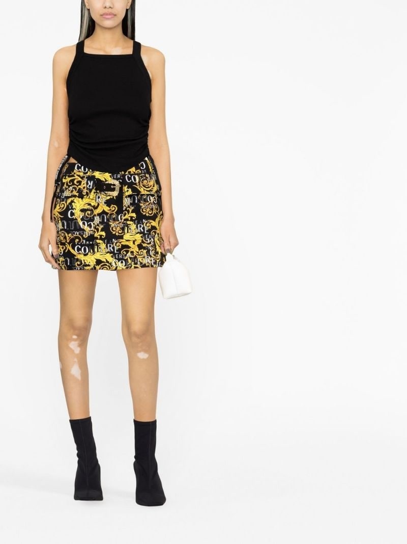 logo-print miniskirt - 2