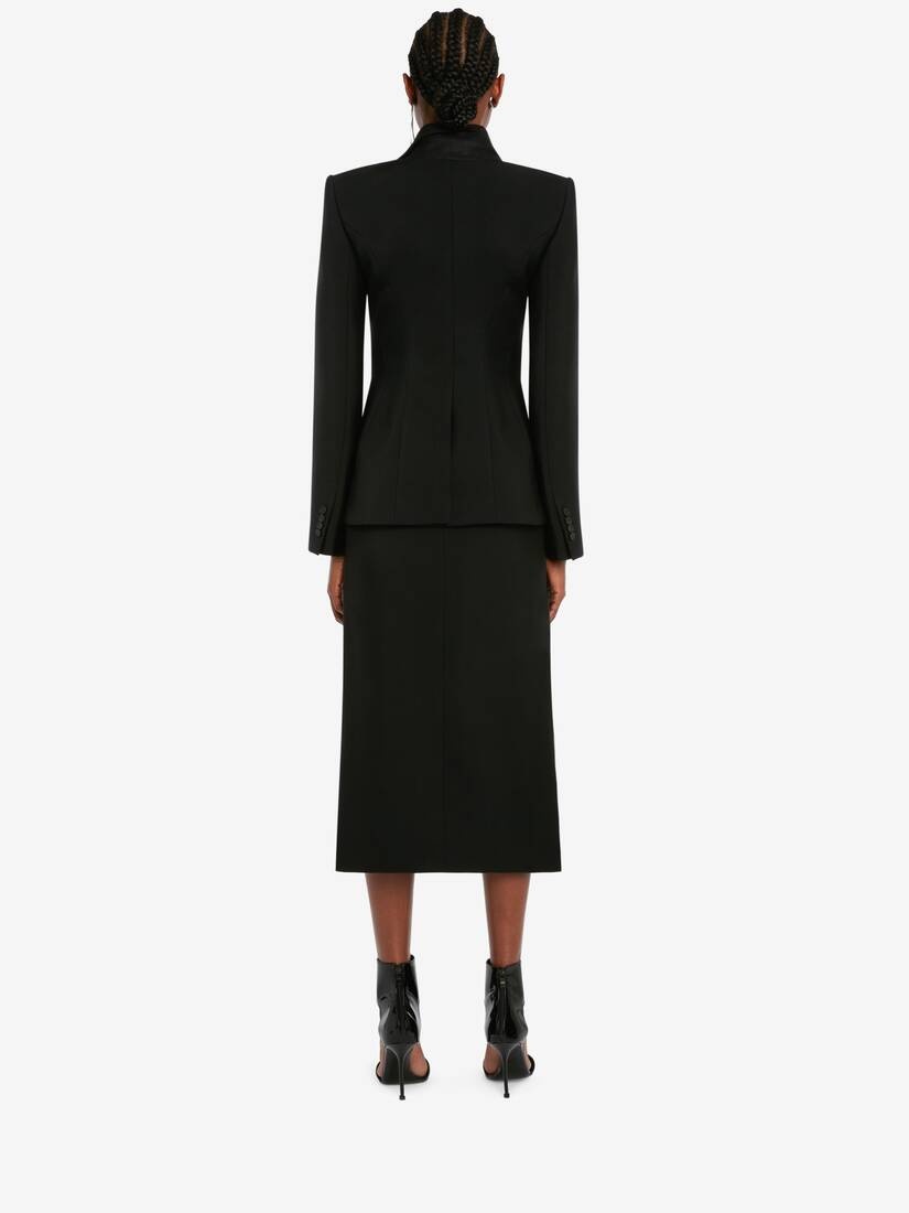 Women's Twisted Spliced Jacket in Black - 4