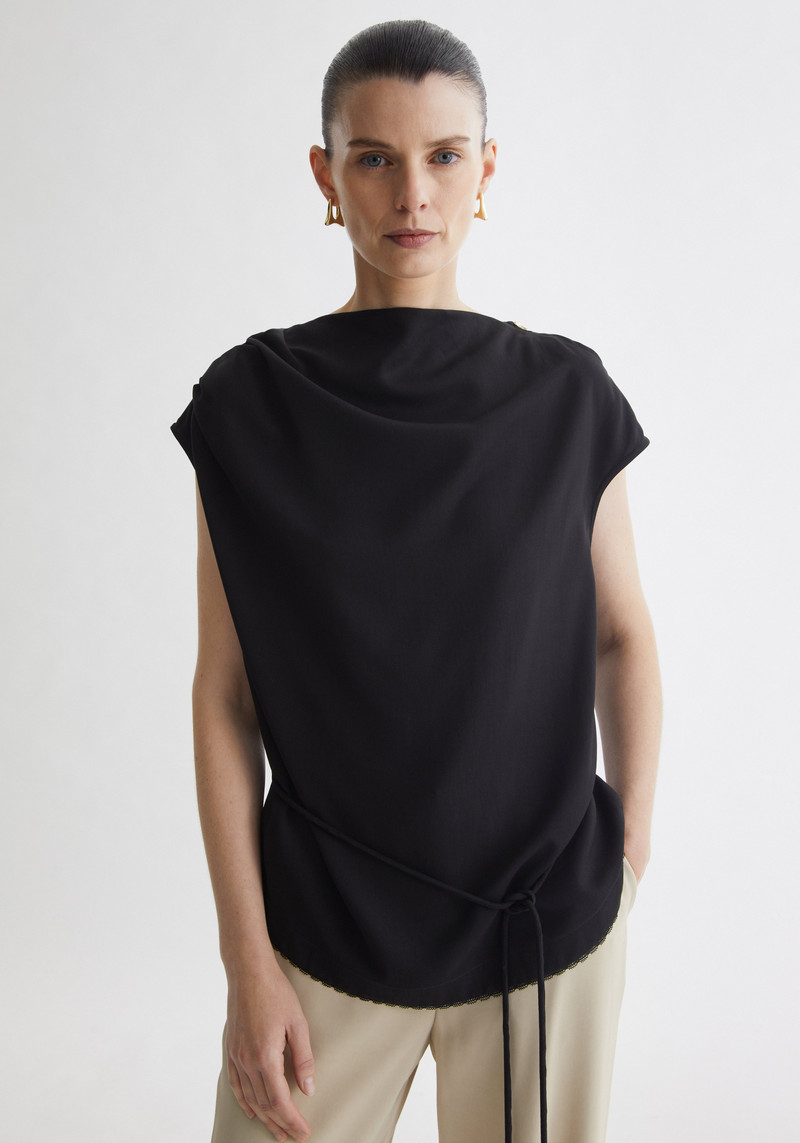 MOON Tie detail sleeveless top 1