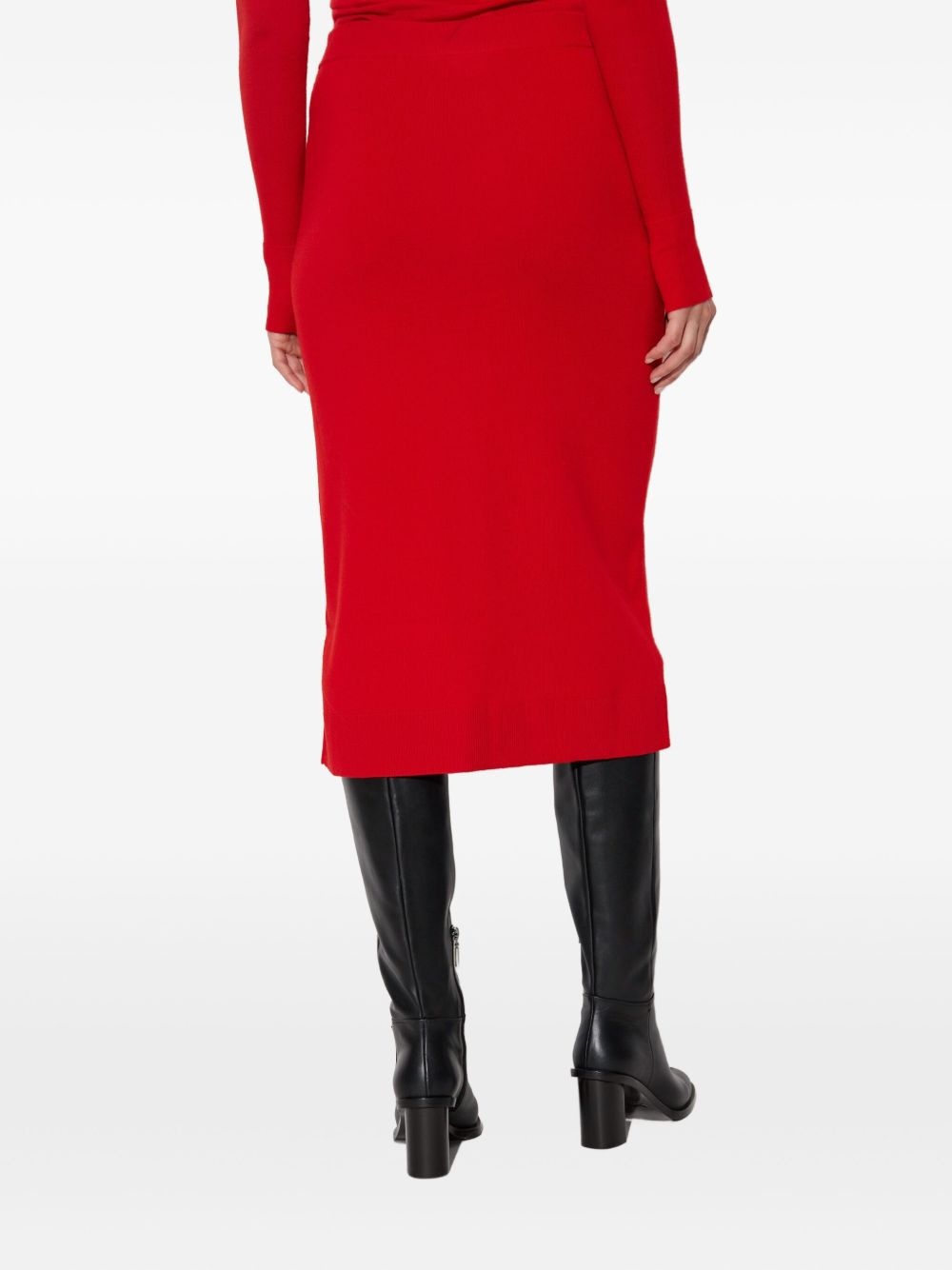 button-front fitted skirt - 4