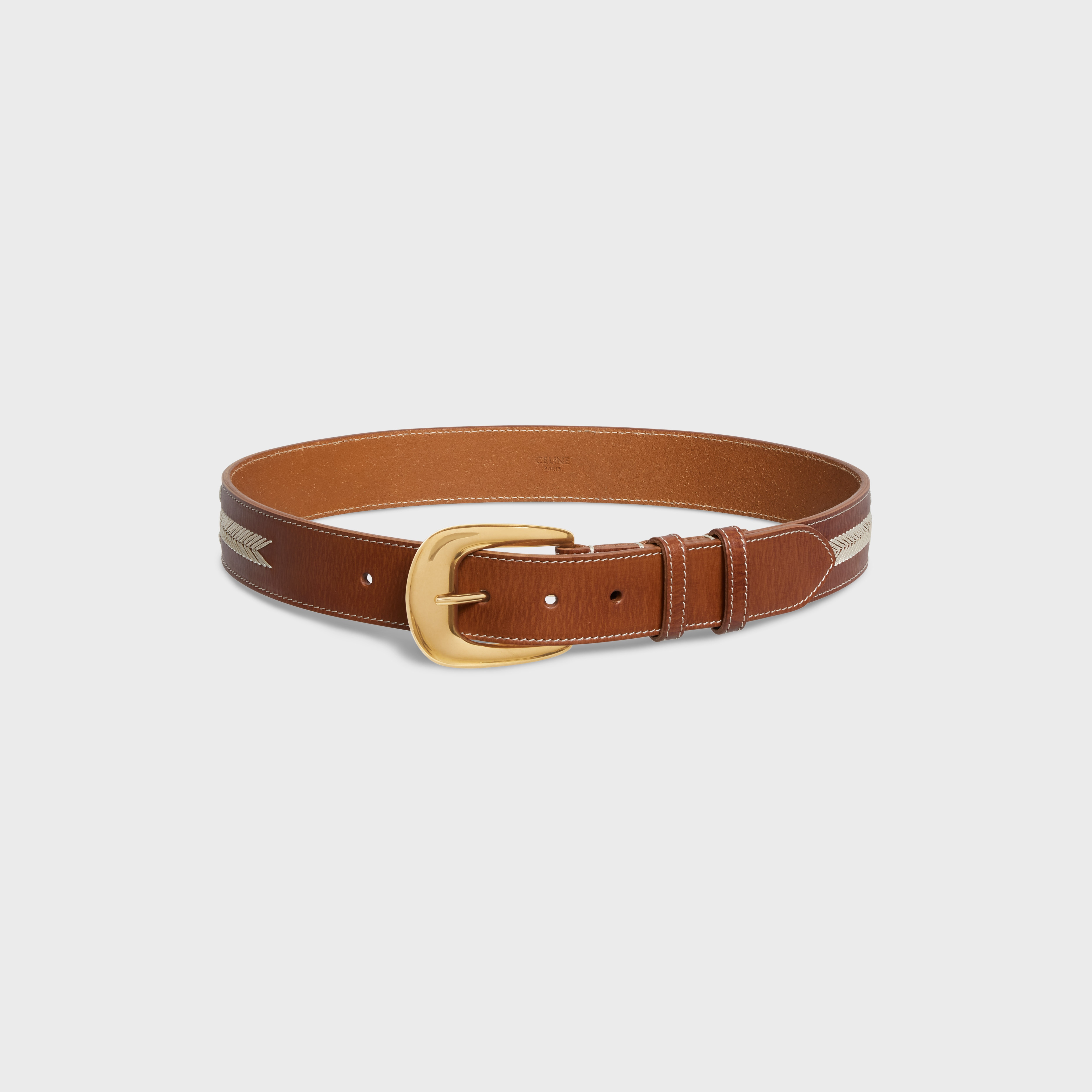 LARGE WESTERN BELT in VINTAGE CALFSKIN WITH TRIOMPHE EMBROIDERY - 3