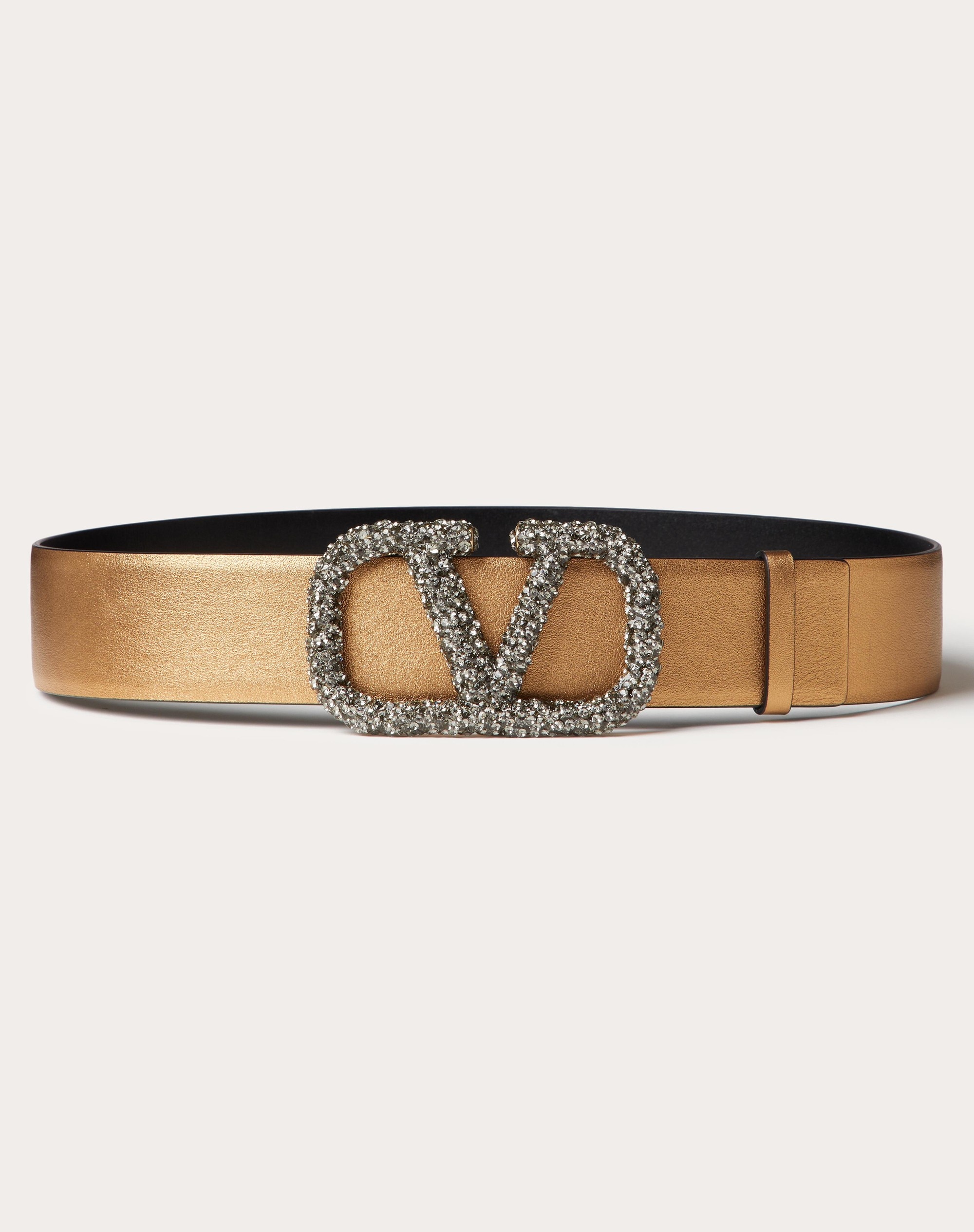 VLOGO SIGNATURE REVERSIBLE BELT IN METALLIC SHINY CALFSKIN 40 MM - 1