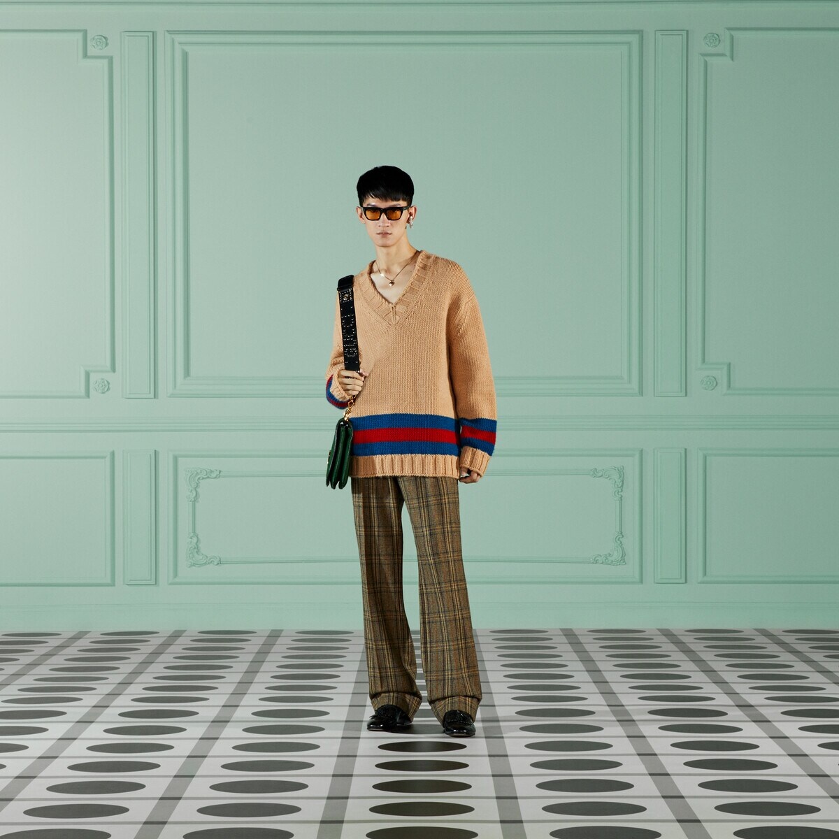 Fine wool sweater with Web - 2