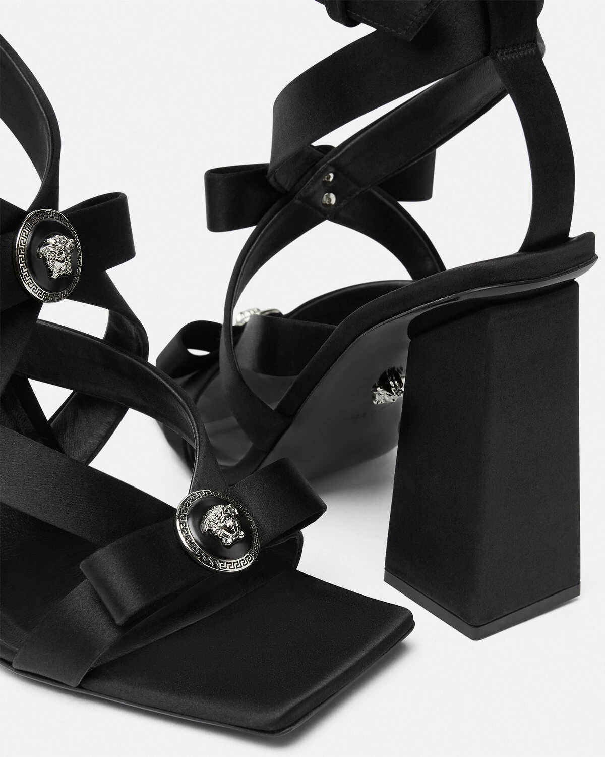 Gianni Ribbon Satin Cage Sandals 105 mm - 6