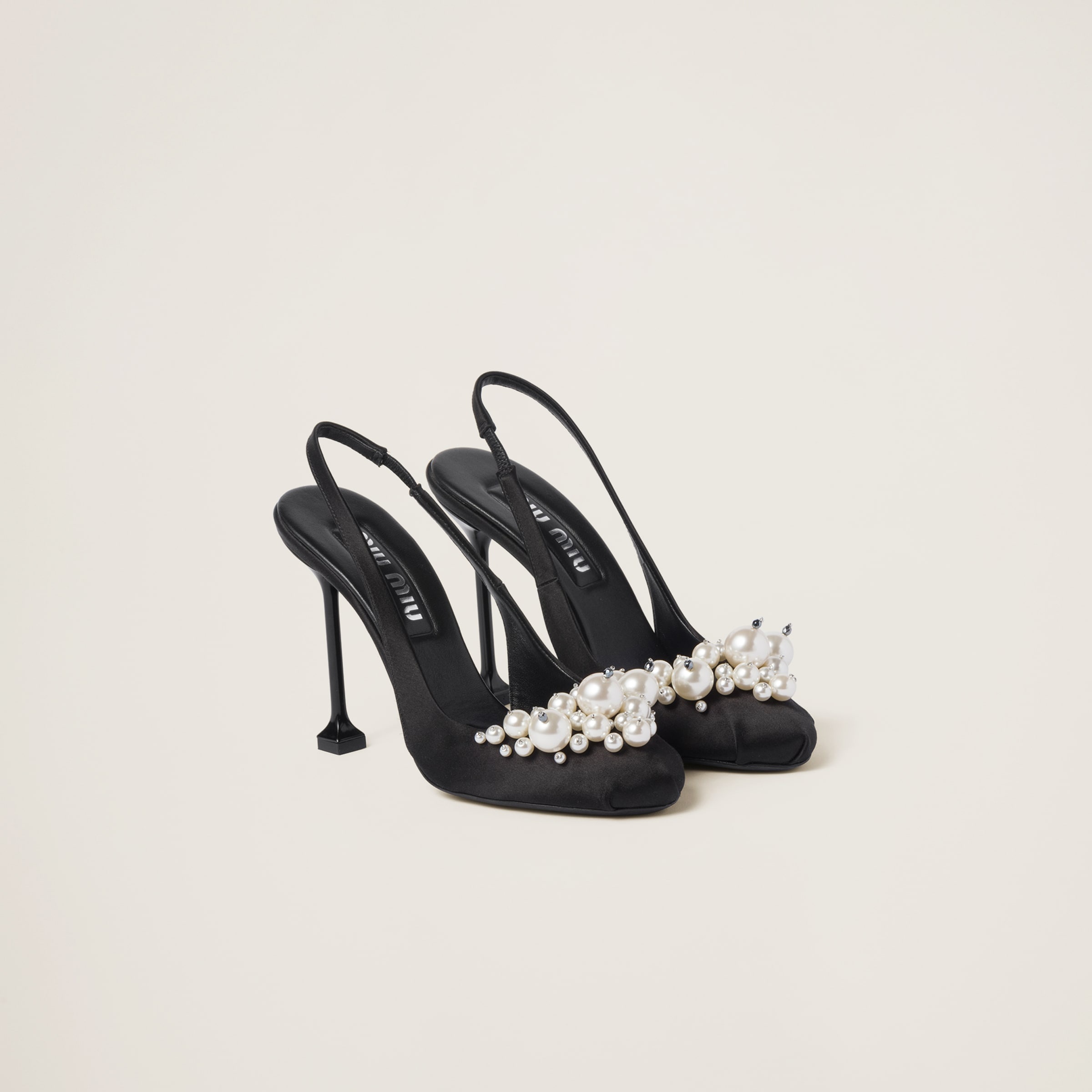Satin slingback pumps - 1