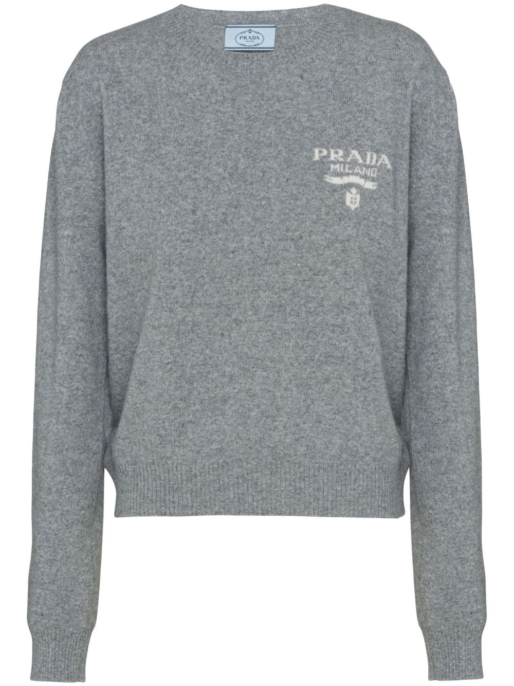 intarsia-logo cashmere jumper - 1