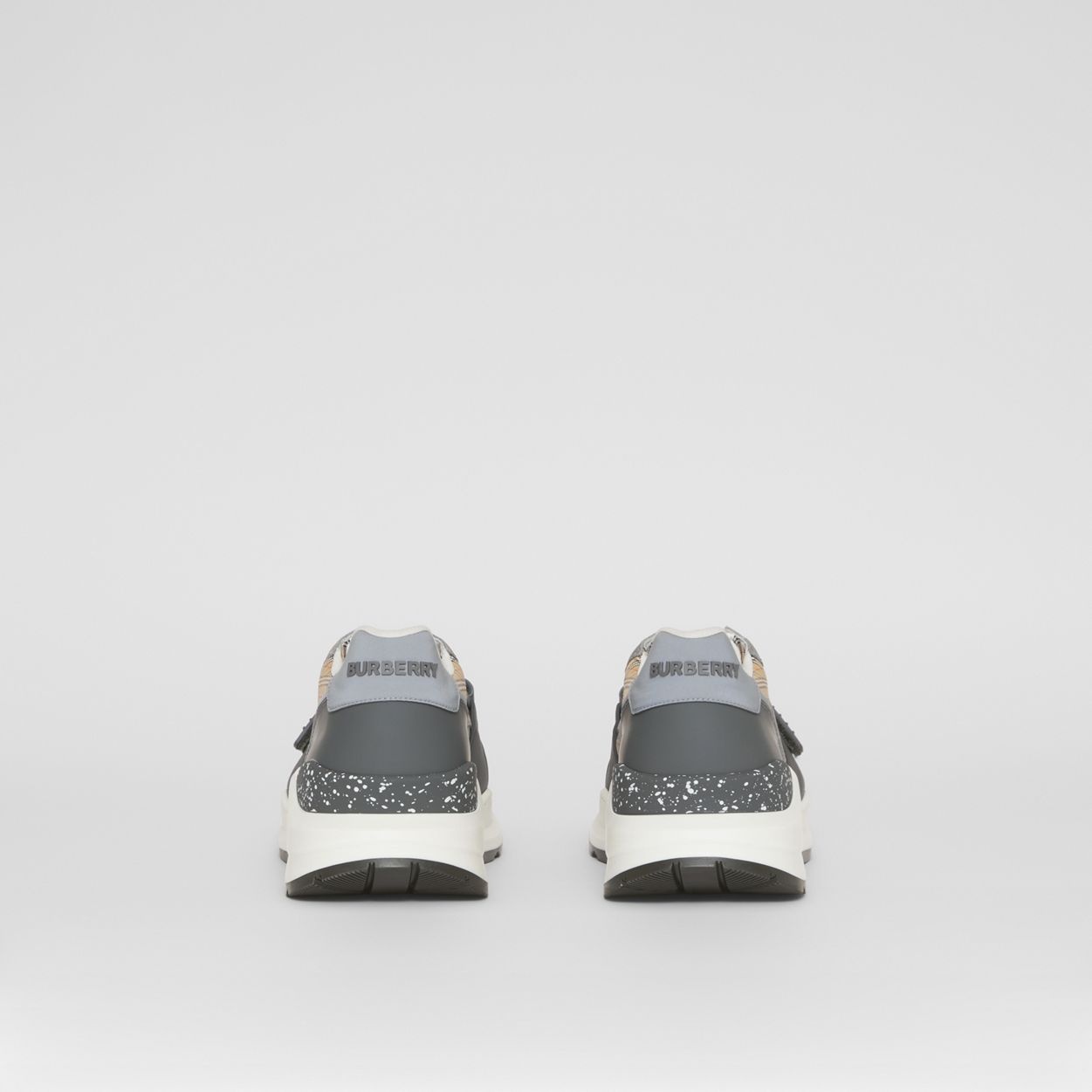 Check, Suede and Leather Sneakers - 5